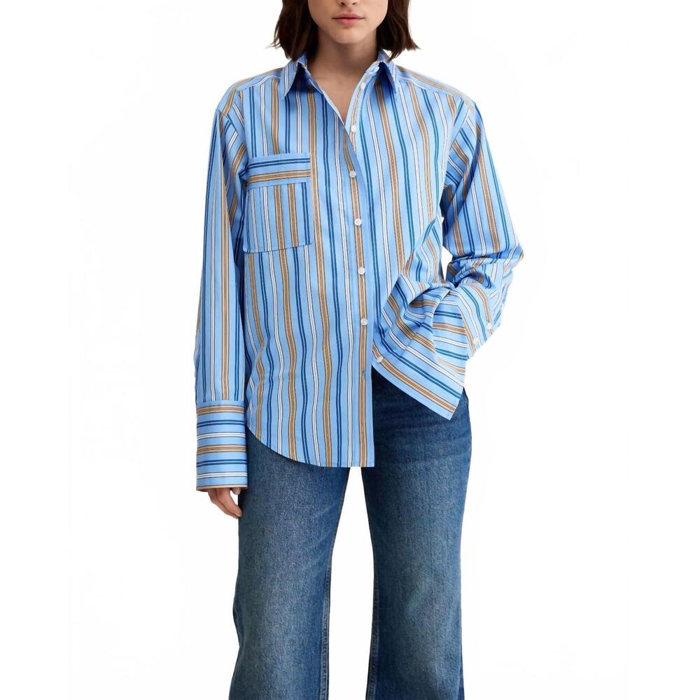 NEW SMYTHE classic relaxed shirt in blue multi